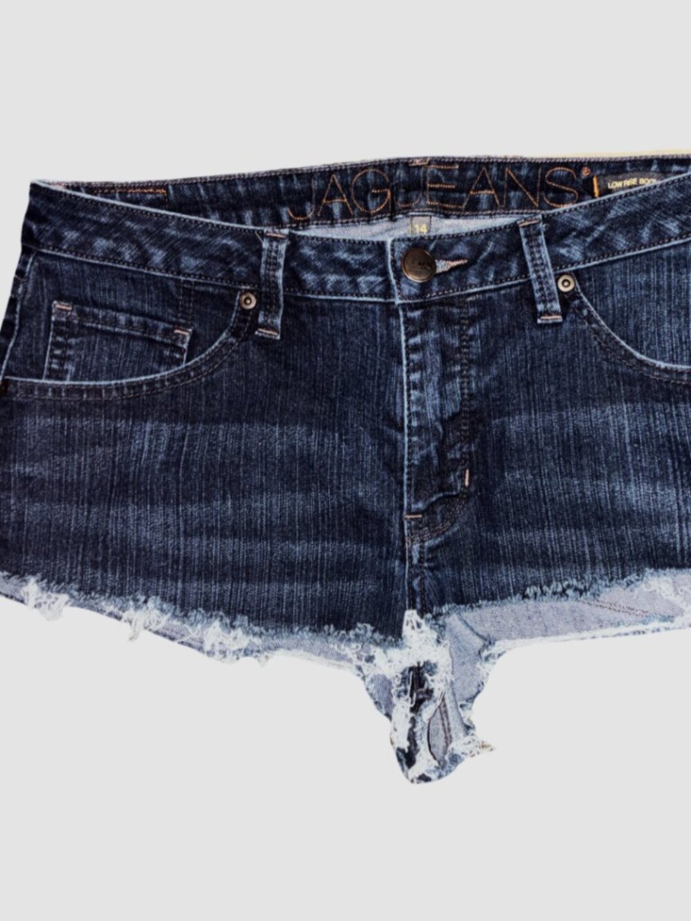 Sz.14*JAG Jeans*Blue Denim Bootie Short-Shorts